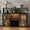 Black, variant on DSstyles Bar Cabinet with LED Light, Liquor Cabinet with Power Outlets & Glass Holder, Wine Cabinet with Storage, Liquor Cabinet Bar for Home, Retro Gray/Black