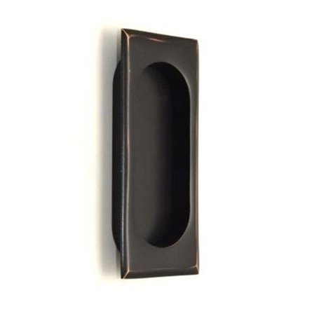 Emtek 2201US19 Rectangular Flush Pull, Flat Black