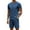 Blue, variant on COOFANDY Men's 2 Pieces Outfits Casual Quarter Zip Polo T Shirt and Shorts Set Athletic Jogging Summer Tracksuit