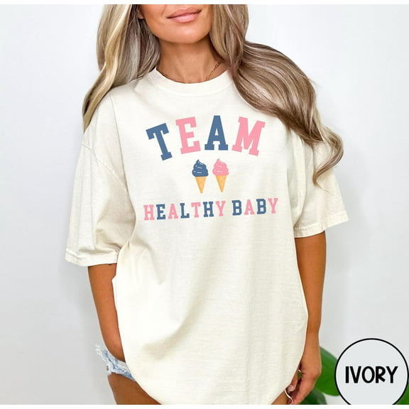 Ice Cream Gender Reveal Team Healthy Baby Auntie Shirt Gender Keeper Gender Reveal Ideas Baby Announce Summer Gender Reveal Whats The Scoop