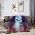 thumbnail image 6 of DouZhe Ultra-Soft Micro Fleece Lightweight Flannel Bed Blanket, Surreal Cyberpunk Girl Print Cozy Warm Throw Blankets, 60"x50", 6 of 7