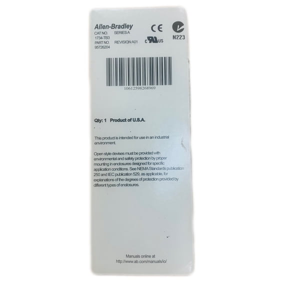 1794-TB3 Point I/O Terminal Base, Rev A01, 95726204