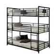 thumbnail image 2 of Benjara 3 Tier Industrial Style Twin Size Bunk Bed with 2 Ladders, Black, 2 of 5