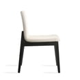 thumbnail image 5 of XDECO White Boucle Dining Chairs Set of 2 with Black Wooden Legs, Mid Century Modern Accent Fabric Vanity Chairs with Thick Cushion for Indoor Outdoor Kitchen Living Room Bedroom Restaurant, 5 of 7