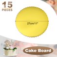 thumbnail image 2 of 15pcs Cake Board Round, 11 inch Cake Circle Base Cake Plate Round Cardboard Base, Gold, 2 of 6