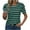 Green, variant on Rezuofi 2 Pcs Women's Short Puff Sleeve Knit Tops 2025 Trendy Crewneck Striped T Shirts Casual Summer Blouses