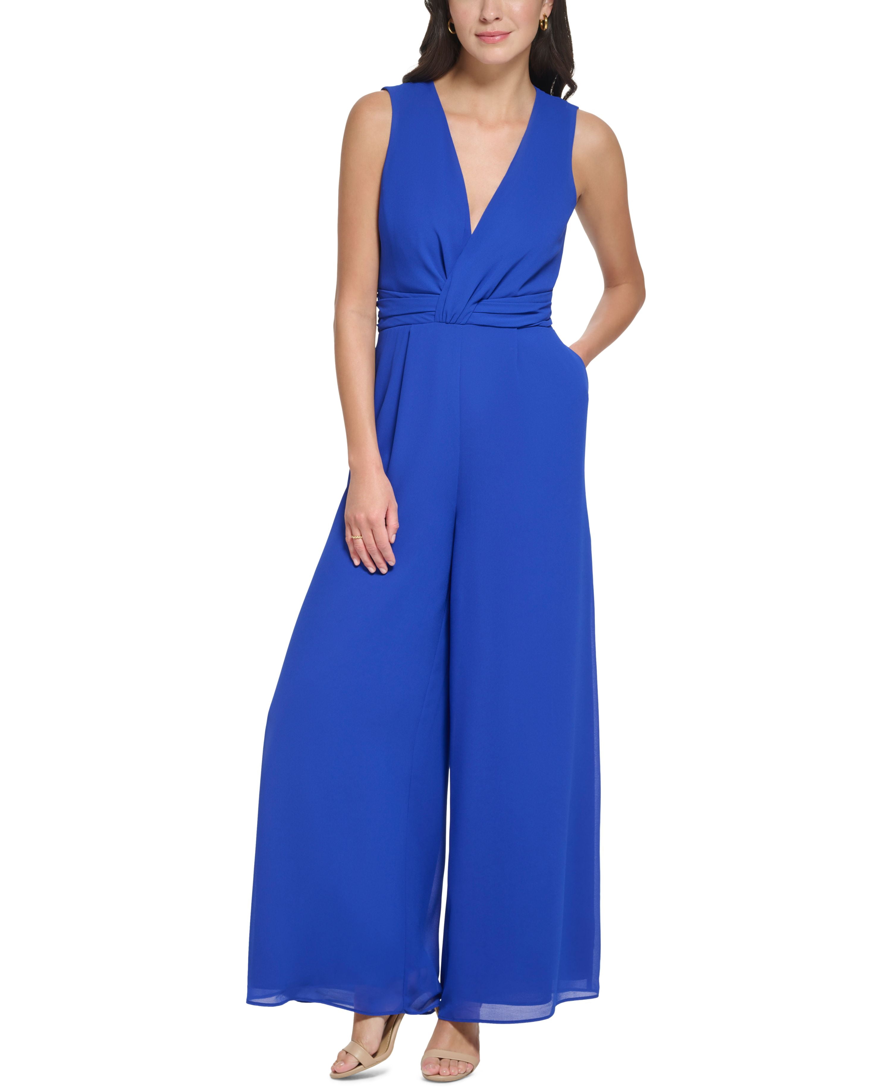 Vince Camuto Velvet Twist-Front Jumpsuit - Walmart.com