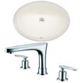 thumbnail image 1 of 19.5-in. W CUPC Oval Bathroom Undermount Sink Set In Biscuit - Chrome Hardware AI-22943, 1 of 6