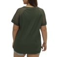 thumbnail image 6 of Mengpipi Plus Size Tops for Women Waffle Knit Lace Short Sleeve Blouse Casual Loose Summer T Shirts Green 1X-4X, 6 of 6