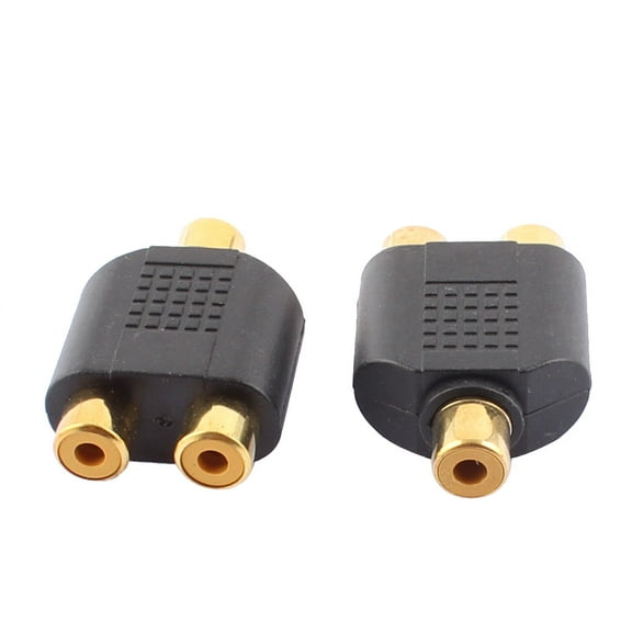 Unique Bargains 2 Pcs RCA Female to Dual RCA Female Jack Splitter Video Audio Adapter Connector