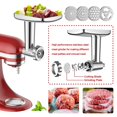 thumbnail image 3 of Accesorio picador de carne GVODE para batidora KitchenAid, acero inoxidable, 3 of 8