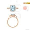 thumbnail image 5 of ANGARA Natural Cushion 1.85 ct Aquamarine Halo Ring with Trio Diamonds in 14K Rose Gold for Women (Size-9x7mm) | March Birthstone, Anniversary, Jewelry Gift for Women | Natural Aquamarine Ring, 5 of 9