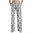 thumbnail image 2 of hotojiny Mens Pajama Pants Lightweight Wide Leg Heart Print Pj Trousers Casual Loose Fit Drawstring Sleepwear Valentine's Day Gift, 2 of 5
