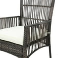 thumbnail image 4 of Patio Festival Wicker / Rattan Outdoor Dining Chair with White Cushion 2-Pack, 4 of 8