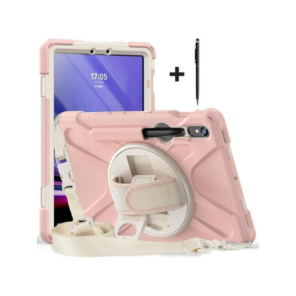 For Samsung Galaxy Tab S10 FE 10.9" 2025/S9 FE 10.9 Inch 2023/S9/S8/S7 11 Inch Case, Heavy Duty Shockproof Rugged Case with S Pen Holder, Hand Strap, Carrying Shoulder Strap, Kickstand