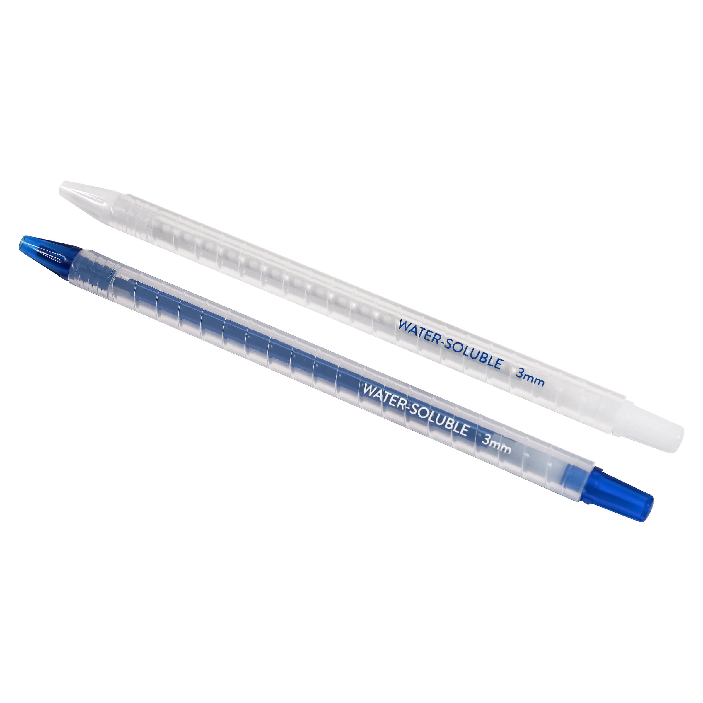 (2 pack) Hello Hobby Retractable Water-Soluble Fabric Marking Pencils, White and Blue, 2 Count