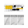 thumbnail image 4 of Valances for Windows Yellow Black White Geometric Rod Pocket Cafe Window Treatments Valance Curtains for Kitchen Bathroom Laundry Basement Windows 60"x18", 4 of 9