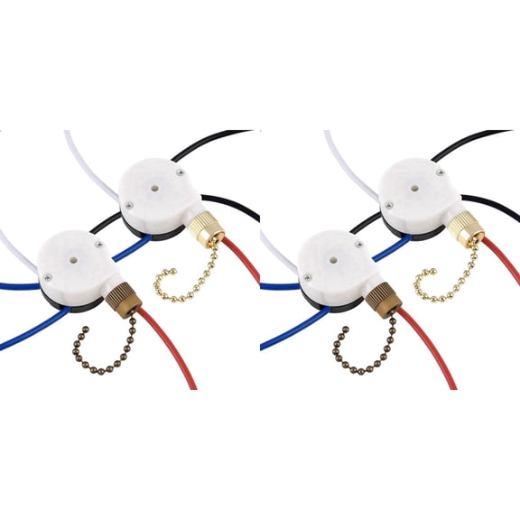2X Ceiling Fan Switch Kit ZE-208S E89885 3 Speed 4 Wire Pull Chain, Ceiling Fan Parts, Switch Speed Control Switch
