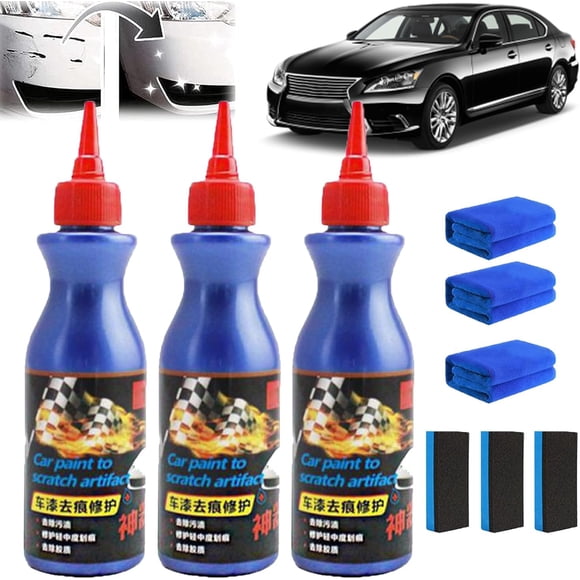 Viresta Scratch Repair Wax for Car, Viresta Scratch Remover, Ultimate Paint Restorer, Car Paint to Scratch Artifact, Paint Scratch Repair Agent, Car Scratch Remover for Deep Scratches (3PCS)