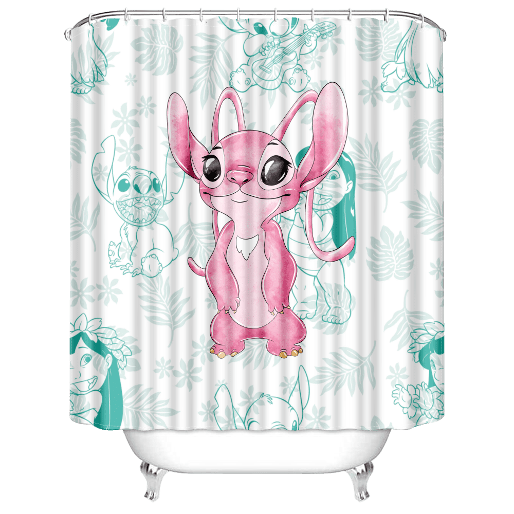 Cute Lilo and Stitch Waterproof Fabric Anime Design Shower Curtain,Lilo ...