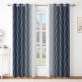 thumbnail image 6 of Ombre Navy Wave Pattern Blackout Curtains,2 Panels Set,42x63 Inch,Thermal Insulated Grommet Top Window Drapes, 6 of 7