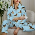 thumbnail image 6 of Pofeuu German Shepherd Dog Print Womens Pajamas Set Long Sleeve Sleepwear Button Down Nightwear Soft Pj Lounge Sets Button Down Pajamas Women-X-Large, 6 of 7