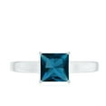 thumbnail image 3 of Rosec Jewels 1 CT Princess Cut London Blue Topaz Solitaire Ring for Women, London Blue Topaz Ring, December Birthstone Ring, Blue Topaz Fine Ring, 14K White Gold, US 4.00, 3 of 7