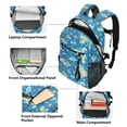 thumbnail image 5 of JIALIOU 14" Laptop Backpack Waterproof Airline Approved Stylish Casual Daypack for Travel Business College Work, Sea Islands Fish Ship, 5 of 8