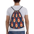 thumbnail image 2 of Easygdp American Football and Fire Flames Drawstring Backpack, Beach Sackpack, Travel Sackpack Lightweight for Sports, Gym, Travel, Swimming -, 2 of 9