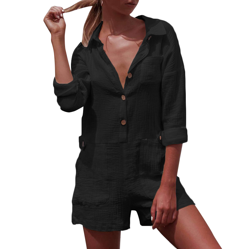 long sleeve linen jumpsuit