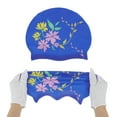 thumbnail image 5 of Unique Bargains 1 Pc Waterproof Morning Glory Pattern Swim Cap Pink Blue Yellow, 5 of 6