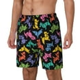 thumbnail image 2 of Daiia Colorful Geometric Dog Mens Swim Trunks Swim Shorts Quick Dry Swim Shorts with Mesh Lining Pockets-Large, 2 of 9
