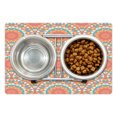 thumbnail image 1 of Pastel Pet Mat for Food and Water, Triangles in Circular Formations Native Inspired Traditional Motifs, Non-Slip Rubber Mat for Dogs and Cats, 18" X 12", by Ambesonne, 1 of 2