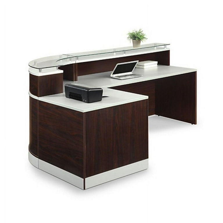 Nbf signature series esquire glass top reception desk online