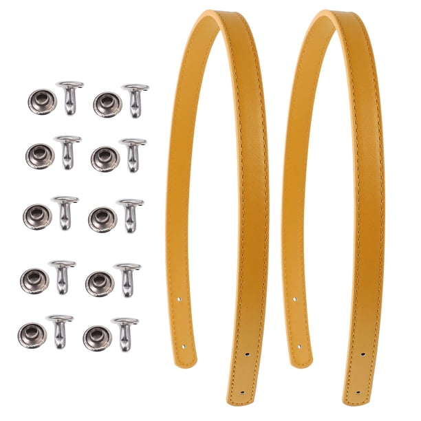 EeaseMX Juego de 2 asas de cuero para bolsos, correas de repuesto para bolsos, cinturones con remaches