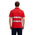 thumbnail image 4 of TOMVIGX Men's Polo Shirts Short Sleeve Reflective High Visibility Safety Moisture Wicking Shirts Outdoor Night Running Cycling Breathable Quick Dry Workout Shirts Red 3XL, 4 of 5