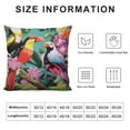thumbnail image 6 of YANMS 2-Piece Short Plush Pillowcase Set - Aesthetic Decorative Tropical Toucan Parrot Bird Green Palm Leaves with White Hibiscus Flowers White, 6 of 6