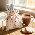 thumbnail image 2 of 4PC Bunny Easter Decoration Gift Bags Easter Party Favor Reusable Burlap Goodie Rabbit Drawstring Treat Bag for Some Bunny is One Easter Kids Baby Shower Garden Tea Party Supplies, 2 of 6