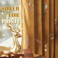 thumbnail image 2 of CURTAINKING Christmas Velvet Blackout Curtains 84 inches Length Rod Pocket Window Curtains Holiday Decor for Bedroom Living Room Silver Foil on Brown, 2 of 8