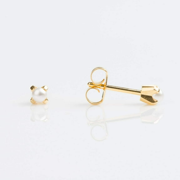 STUDEX Tiny Tips Stud Earrings Pearl Prong Setting Hypoallergenic for Little Sensitive Ears 3mm-TT-3301