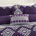 thumbnail image 4 of HAOK Soft 7 Piece Comforter Set Bed in a Bag, Embroidery Design, Cal King, Purple/White/Grey, 4 of 7