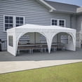 thumbnail image 6 of Al Fresco 10'x20' EZ Pop Up Canopy - Portable Outdoor Party Folding Tent with 6 Removable Sidewalls, Carry Bag, and 6pcs Weight Bag in Beige White, 6 of 9