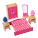 thumbnail image 2 of Muebles de casa de muñecas de madera pintados, miniescenario de madera, kit en miniatura para personas pequeñas Dormitorio, 2 of 9