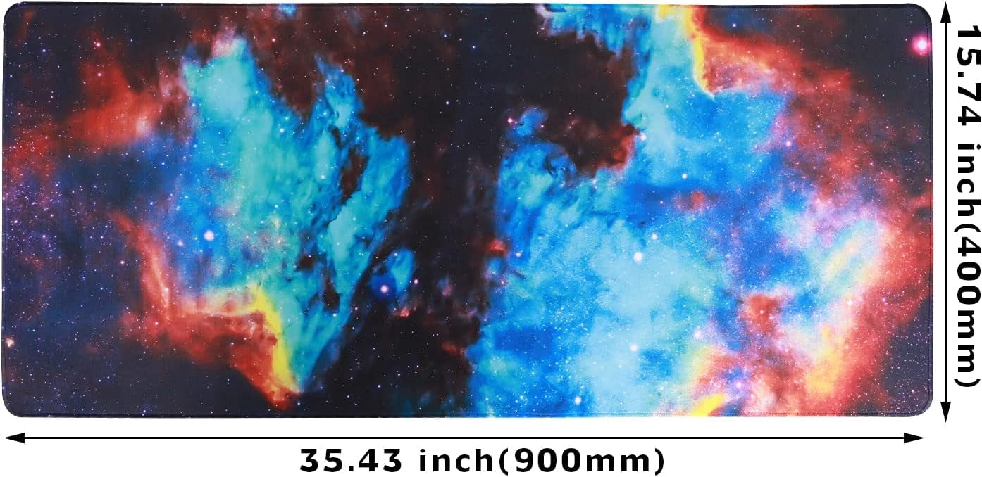 Extra Large Extended Gaming Desk Mat 34.75 x 15.7 inch Mouse Pad - Pattern Galaxy