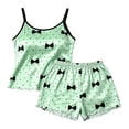 thumbnail image 4 of Gytharion Lounge Pj Sets for Women Plus Size Summer 2-Piece Pajama Sets Short Printed Camisole with Elastic Waist Ruffle Shorts Women's Home Sleepwear Sets, 4 of 6