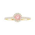 thumbnail image 4 of Rosec Jewels IGI Certified Lab Grown Pink White Diamond Engagement Ring 1 Carat - Fancy Pink Color and VS1 Clarity Pink Diamond, 18K Yellow Gold, US 8.00, 4 of 8