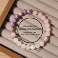 thumbnail image 4 of Pulsera de Piedra Natural Original de Cuarzo Rosa Chica Estilo Playa Pulsera de Piedra de 8mm Original de Piedra Cuentas, 4 of 6