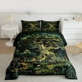 thumbnail image 2 of Castle Fairy 3-Piece Queen Size Comforter Set - Magical Garden Mushroom Floral Print, 2 of 8
