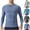 Blue, variant on Dovford Men's Compression Shirts Long Sleeve Quick Dry Athletic Running T-Shirt Workout Sports Gym Base Layer Tops