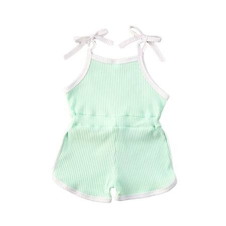 

New Summer Baby Girls Knitted Clothes Sleeveless Romper Bodysuit Jumpsuit Cotton Outfits